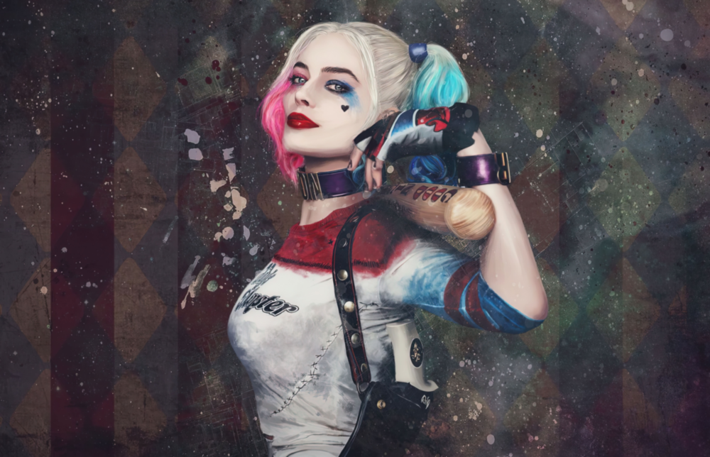 Harley Quinn Glass Art