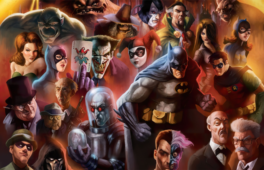 Arte della parete di vetro Personaggi di Batman e DC