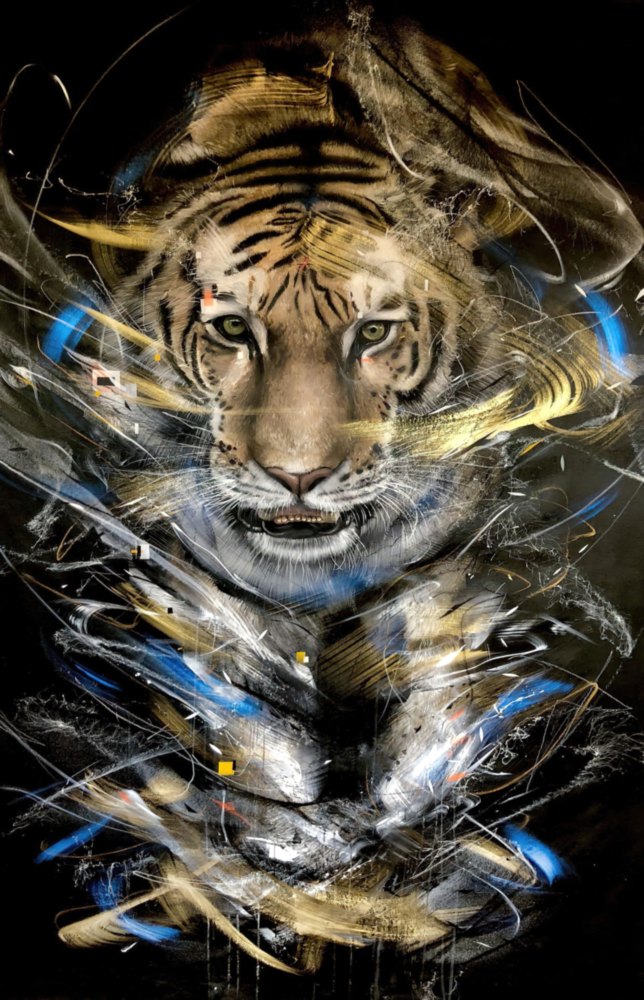 Tiger Glasbild