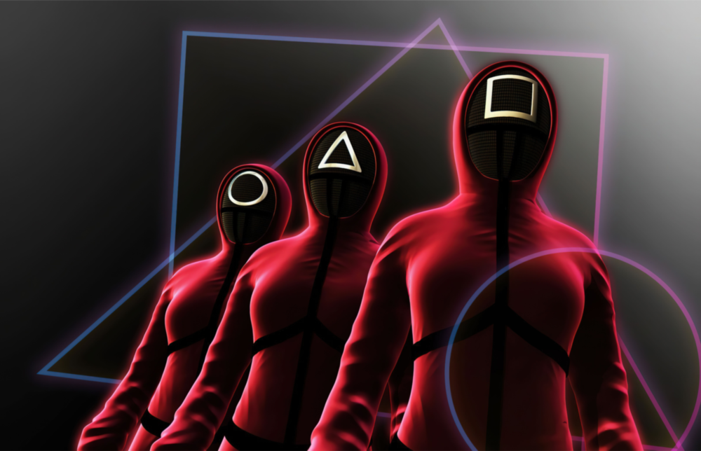 Arte della parete di vetro Gioco di calamari