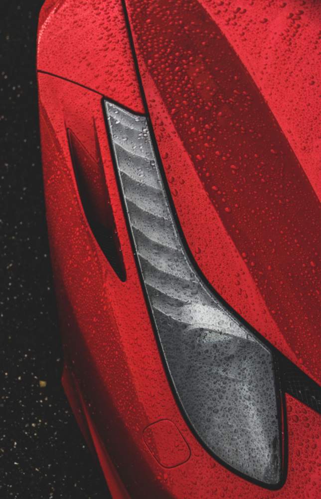 Arte della parete di vetro La Ferrari è rossa