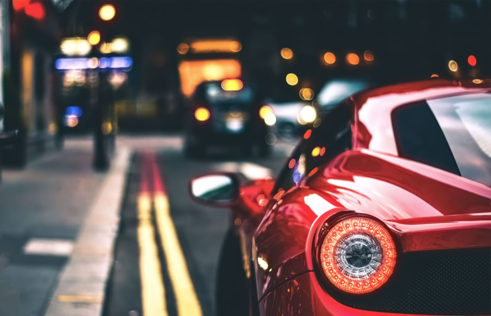 Arte della parete di vetro La Ferrari è rossa