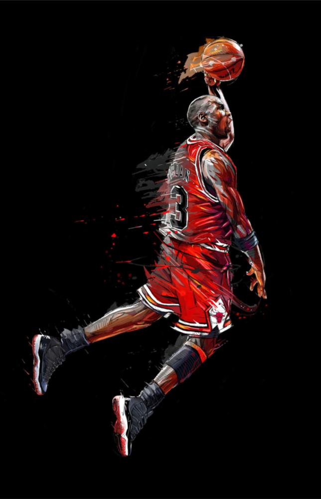 Michael Jordan Glass Wall Art