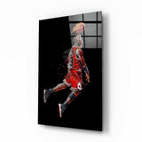 Vibrant Basketball Legend Quadro su vetro - 72x46 cm