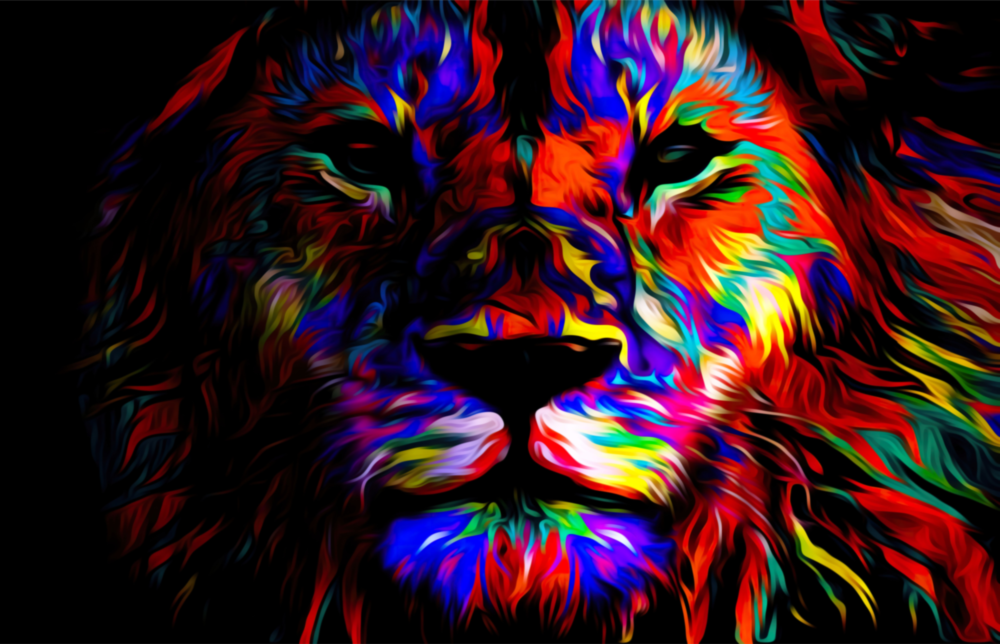 Arte della parete di vetro Leone