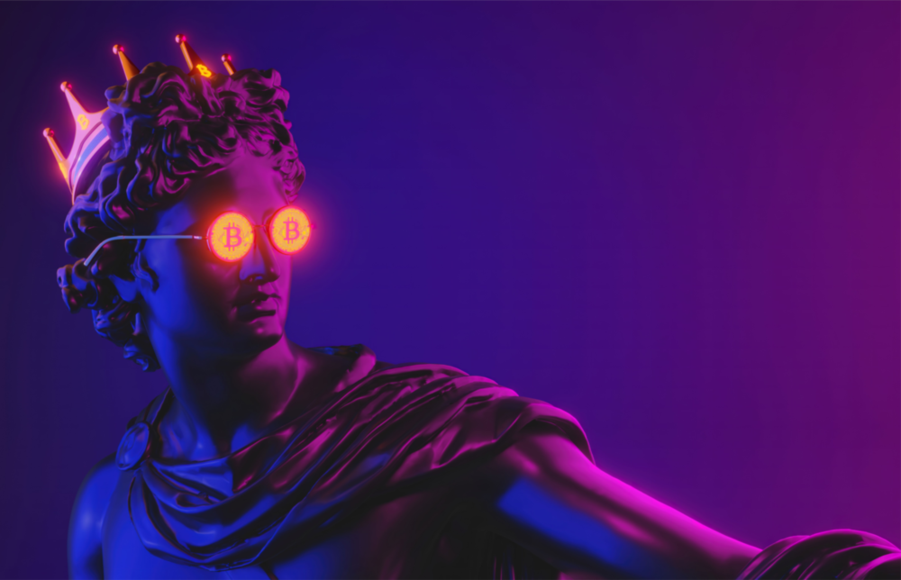 Coole Statue Glasbild