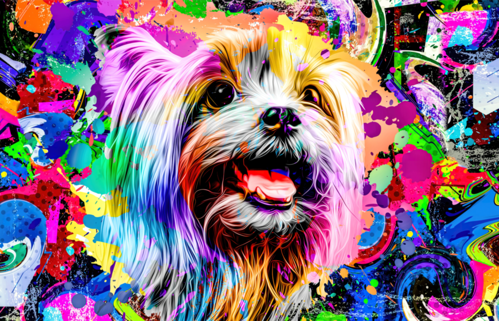 Arte della parete di vetro Cucciolo felice