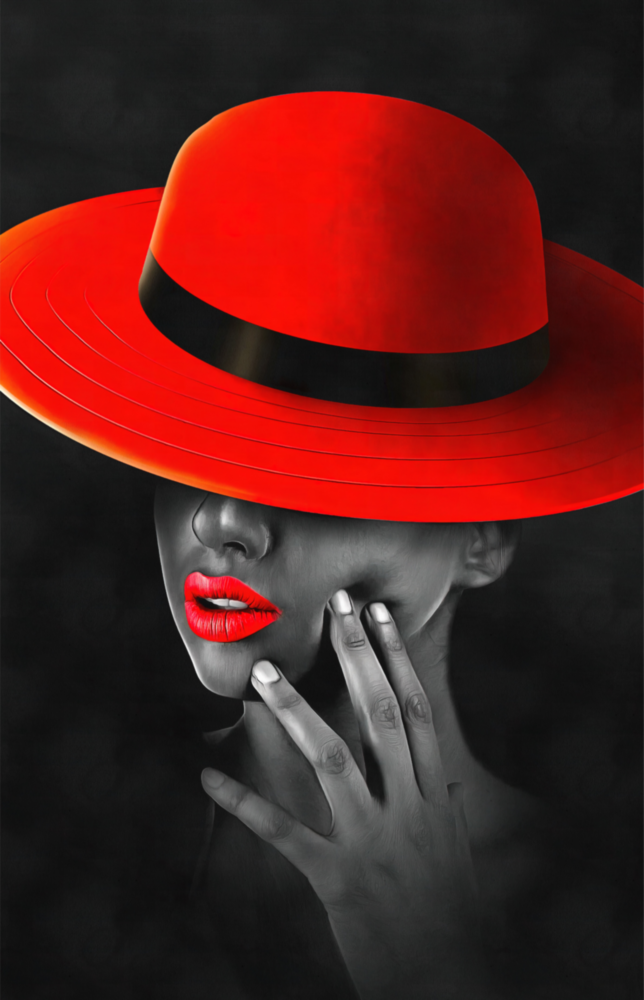 Scarlet Hat Glass Wall Art