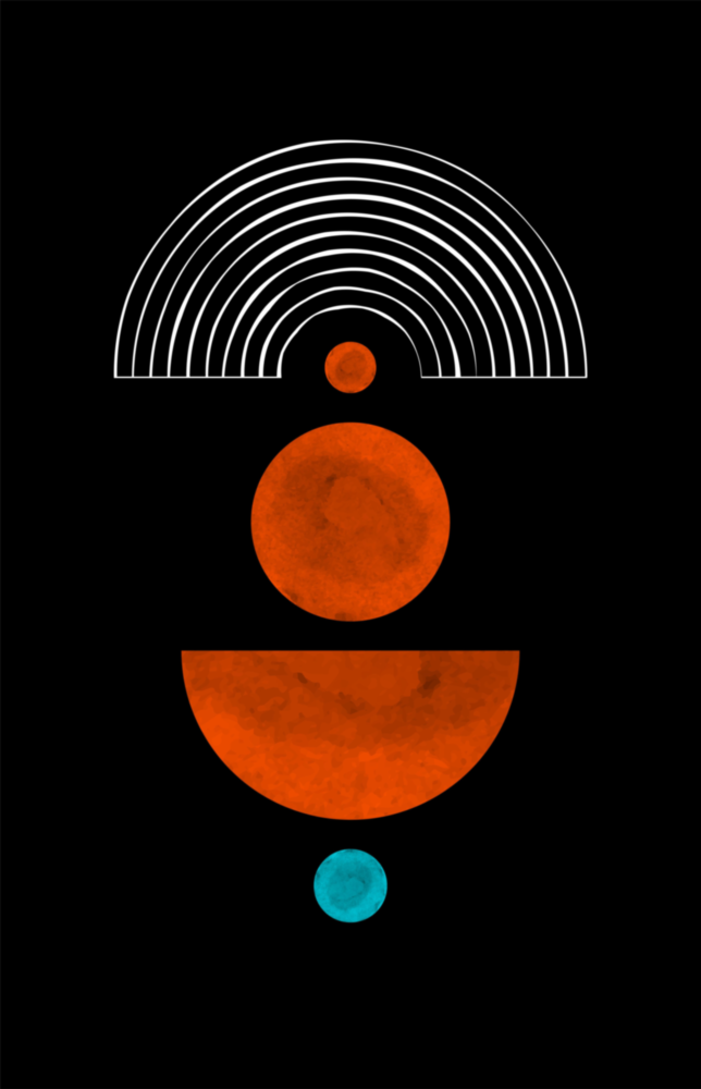 Arte della parete di vetro Punti sotto l'arcobaleno