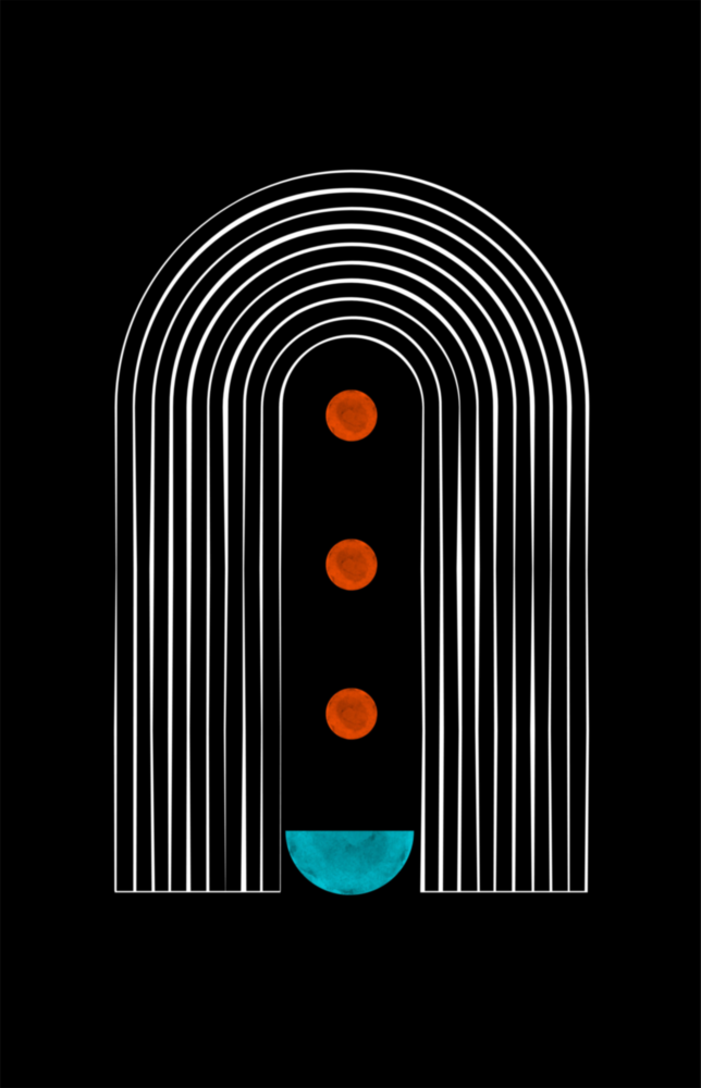 Punkte unter dem Regenbogen Glasbild