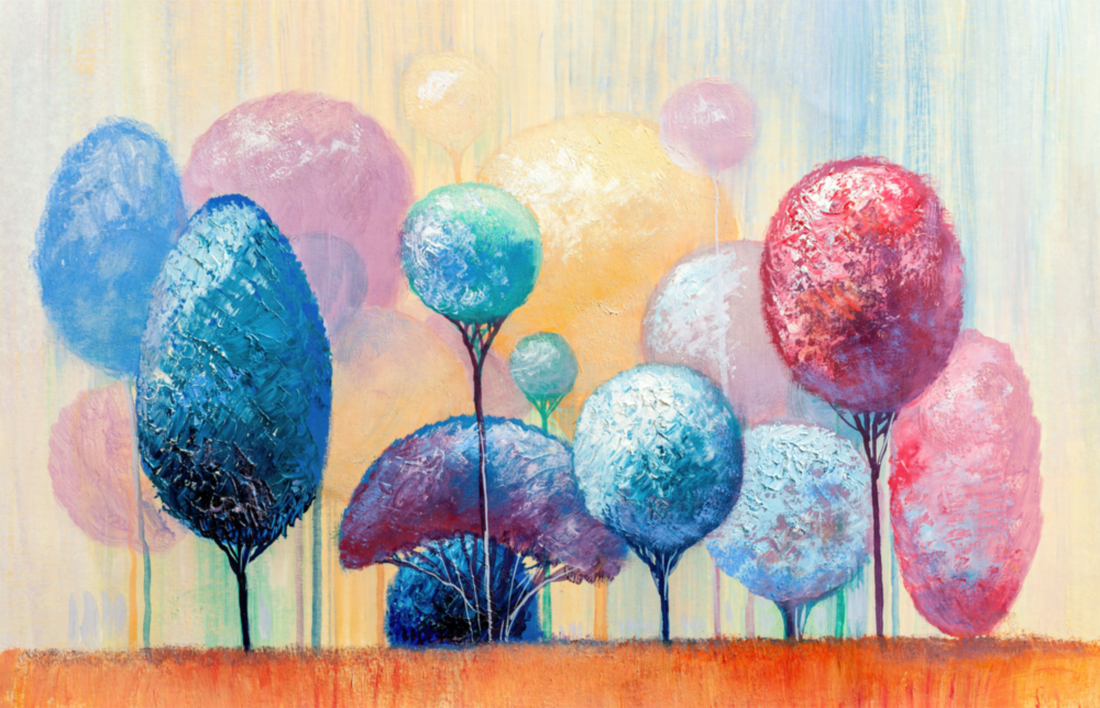 Arte della parete di vetro Alberi di un sogno