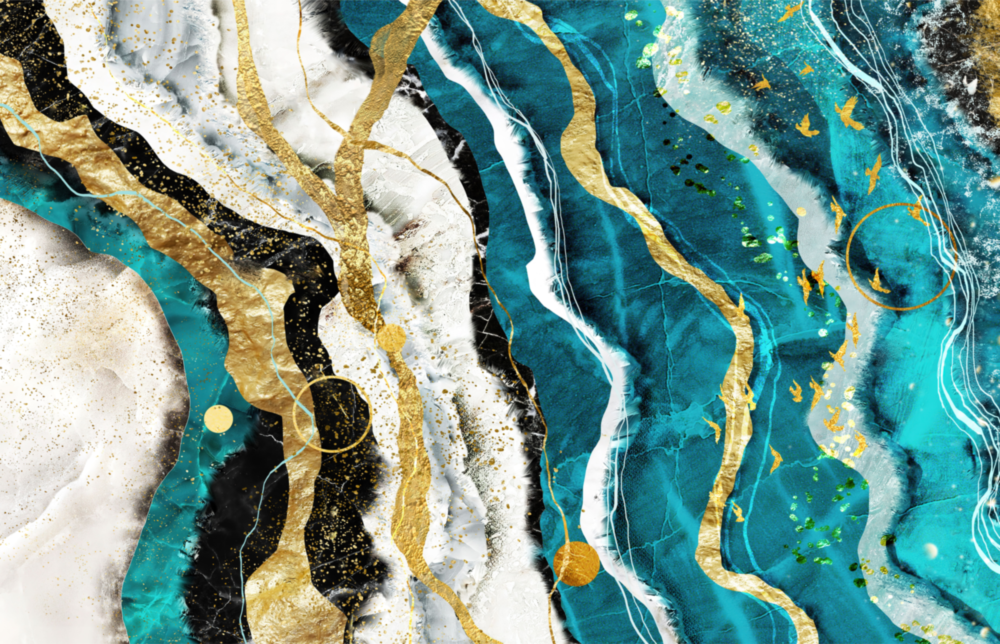 Arte della parete di vetro Onde di marmo