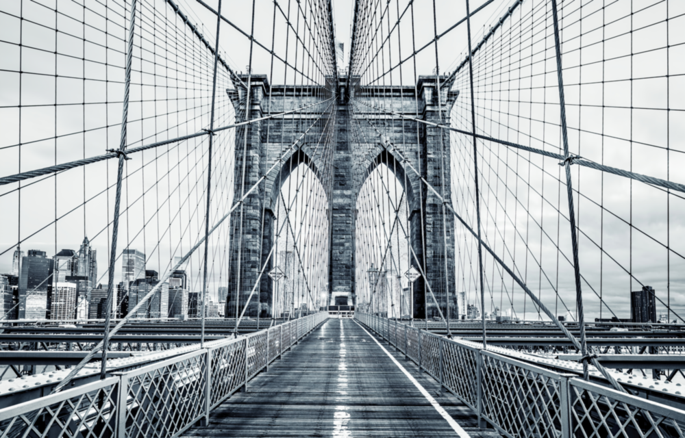 le pont de Brooklyn Impression sur verre