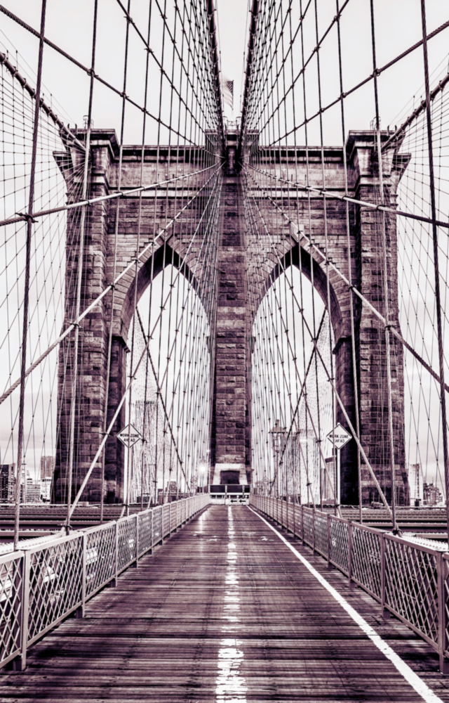 Arte della parete di vetro ponte di Brooklyn