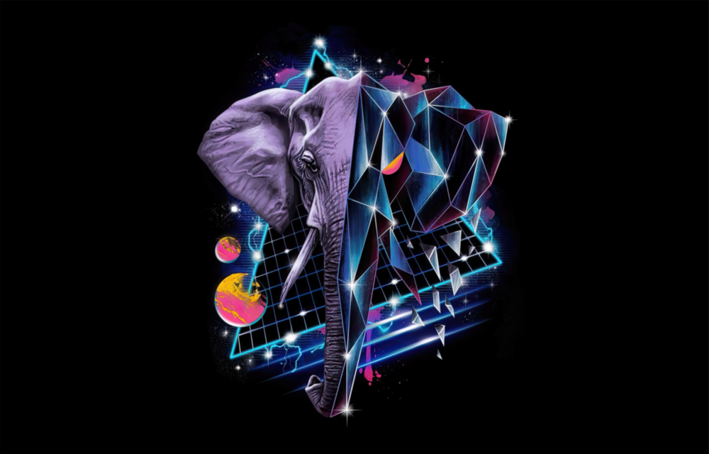 Diamantelefant Glasbild