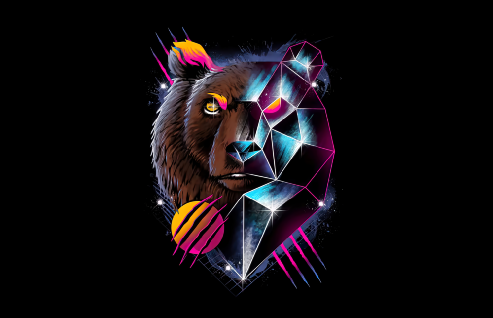 Arte de pared de vidrio de Oso de diamante