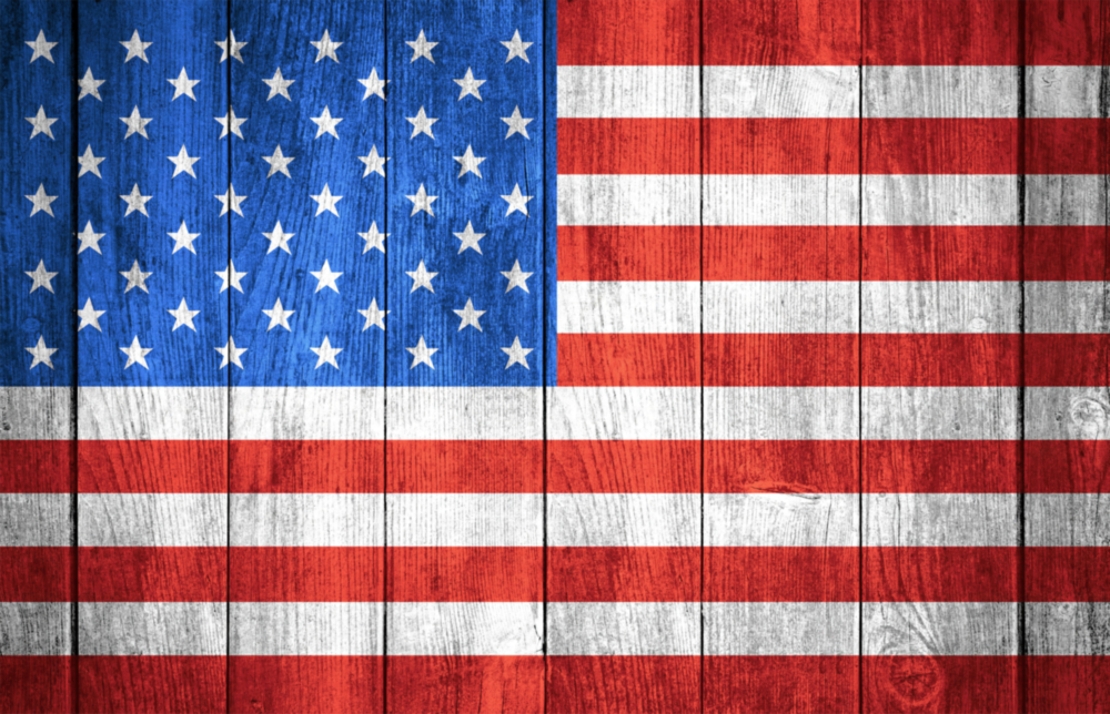 Drapeau de l'Amérique Impression sur verre