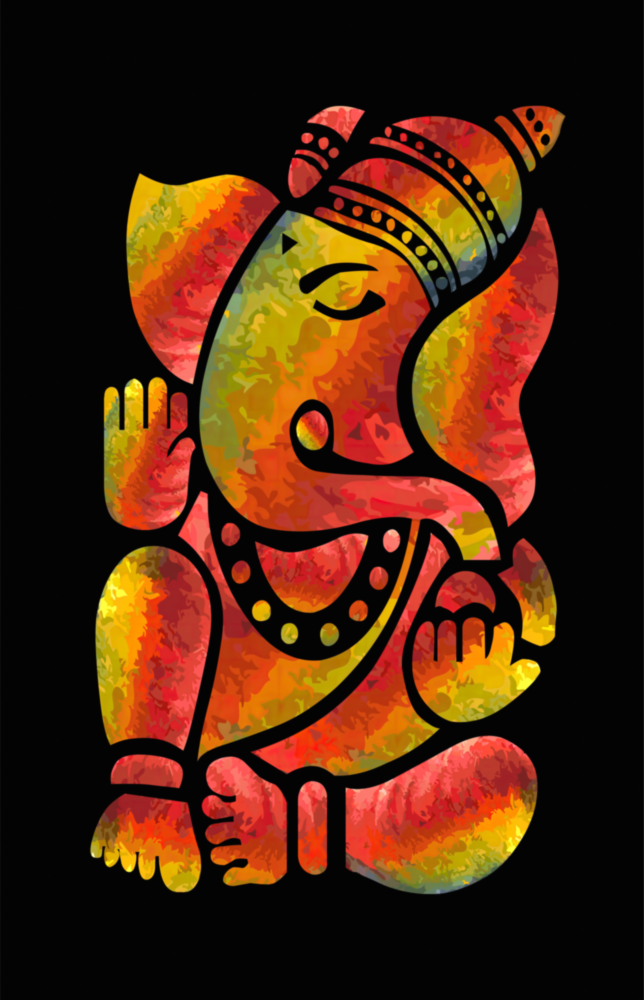 Arte de pared de cristal de Ganesha