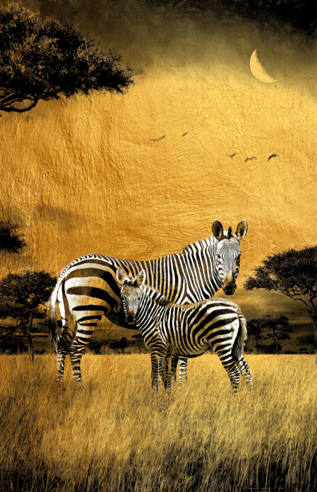 Zebras Glass Wall Art