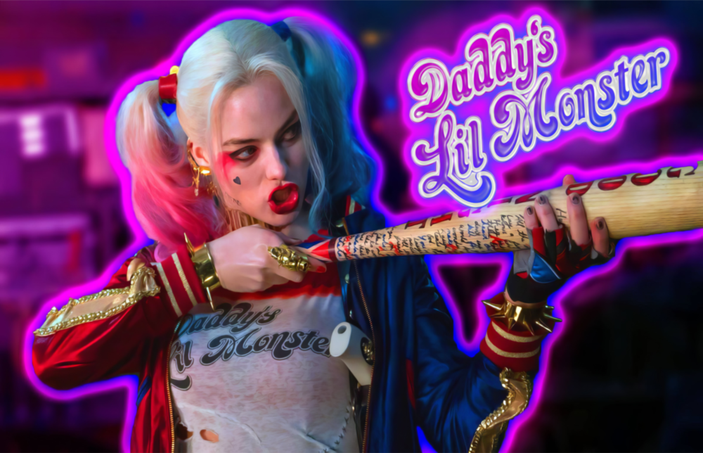 Arte della parete di vetro Harley Quinn