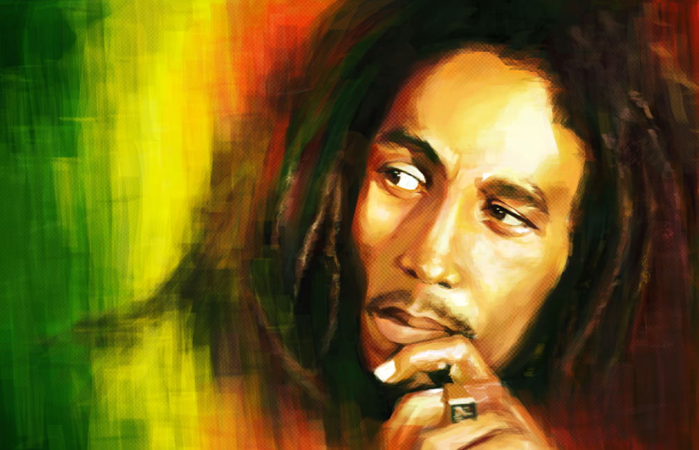 Arte della parete di vetro Bob Marley