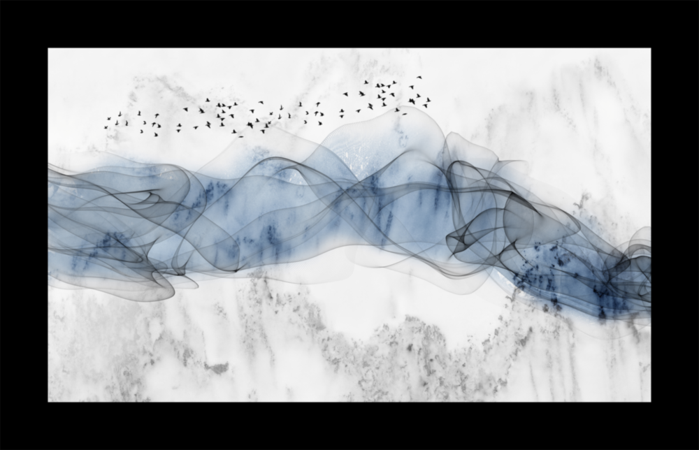 Arte della parete di vetro Nebulosa blu