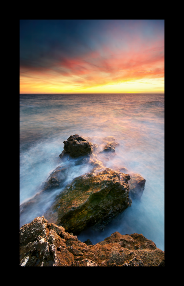 Arte della parete di vetro Tramonto sulla spiaggia