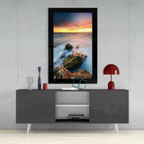Sunset on the Beach Glass Wall Art.