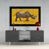 Rhino Glass Wall Art.