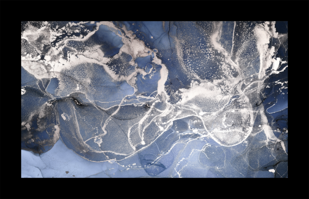 Arte de pared de vidrio de Cuarzo azul