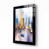 Skyline Ambra Barche a Vela a Spatola quadro in vetro - 72x46 cm