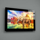 Elephant Glass Wall Art.