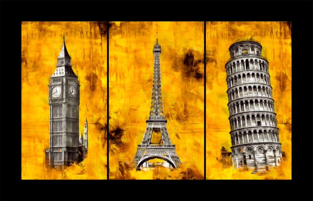 Arte da parete in vetro Pisa Parigi Londra