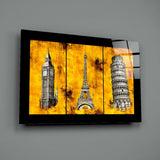 Rome Paris London Glass Wall Art.
