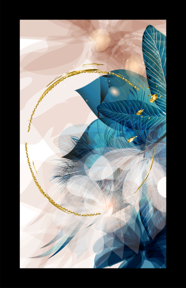 Feuille abstraite Impression sur verre