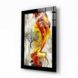 Cuadro de cristal Ciervo rojo y dorado - 72x46 cm