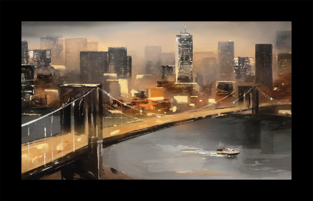 le pont de Brooklyn Impression sur verre