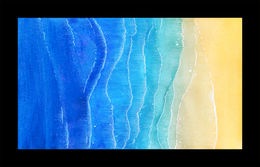 Arte della parete di vetro Sun Sea Beach