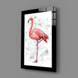 Lonely Flamingo Glass Wall Art.