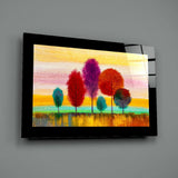 Pastel Trees Glass Wall Art.