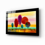 Tableau en verre Arbres pastel - 72x46cm