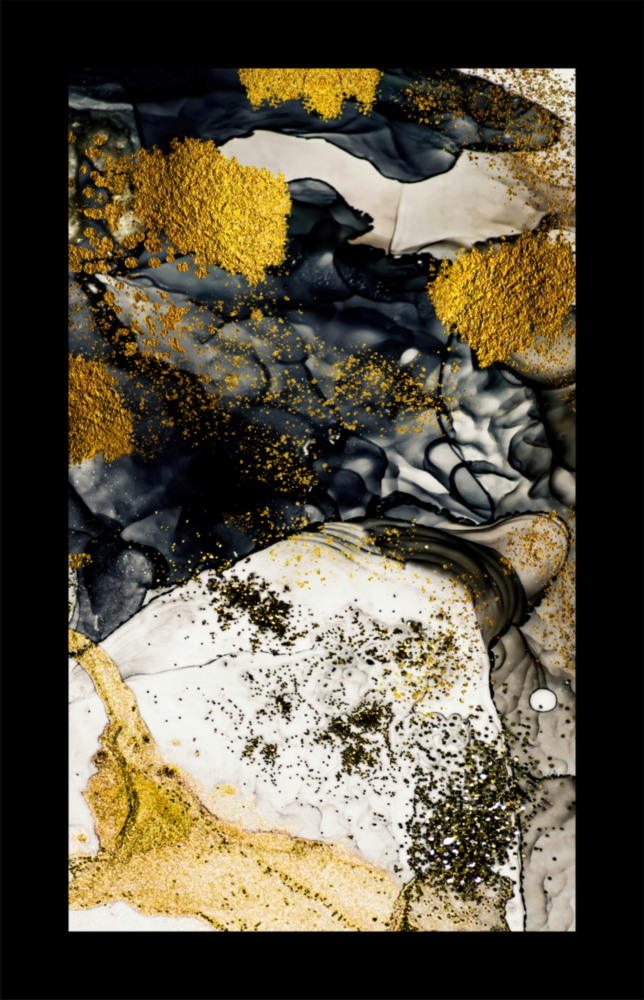 Arte della parete di vetro Grafite in polvere d'oro