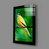 Bird on Branch Glass Wall Art.