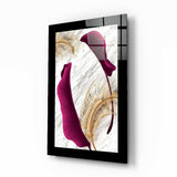 Tableau en verre Feuille violette harmonieuse - 72x46cm