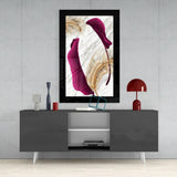Harmonious Purple Leaf Glass Wall Art.