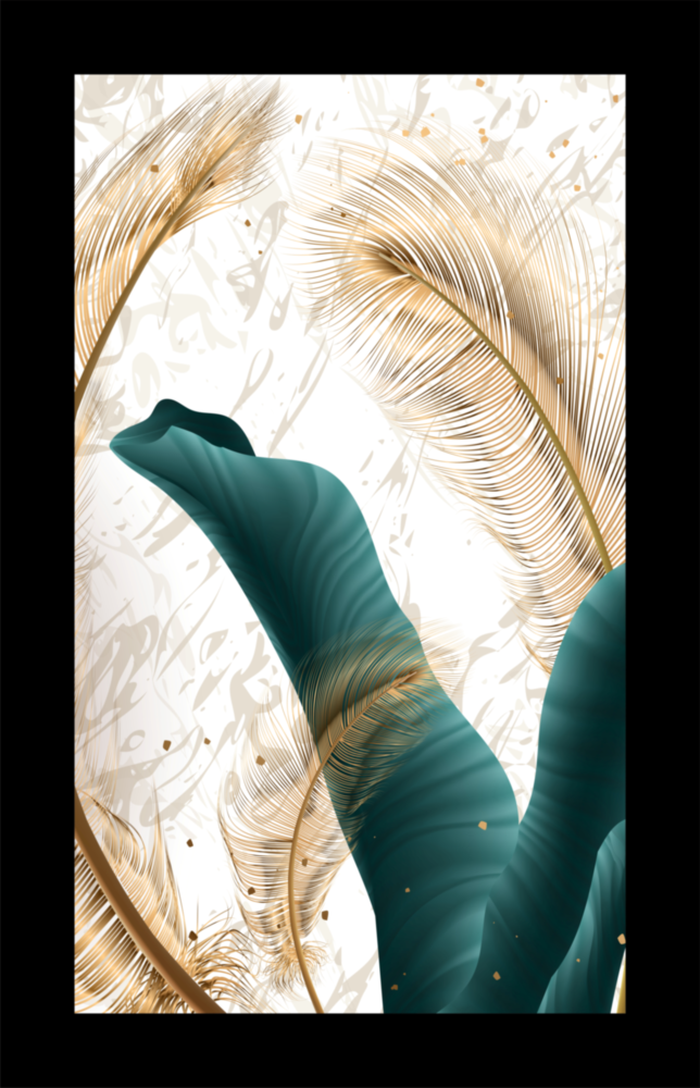 Arte de pared de vidrio de Hoja esmeralda