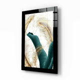 Quadro in vetro Foglia smeraldo - 72x46 cm