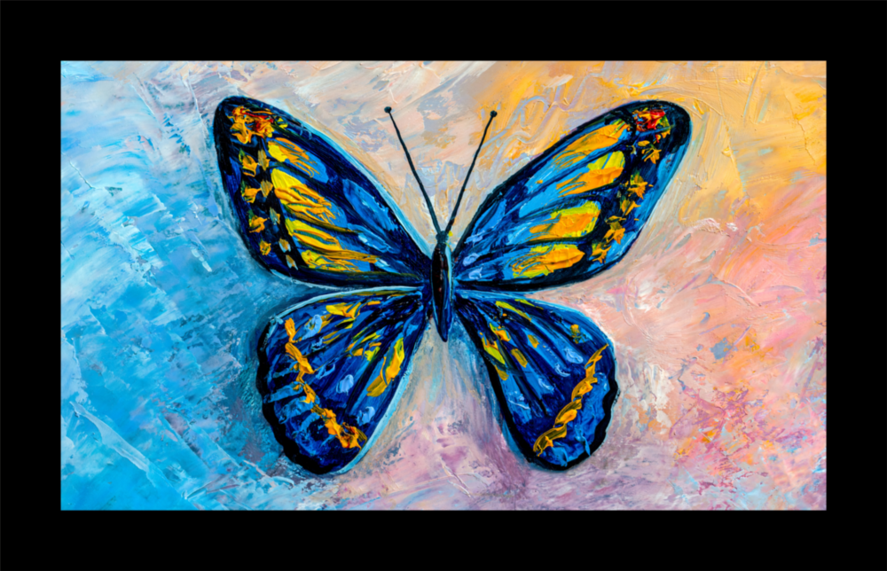 Arte de pared de vidrio de Mariposa colorida