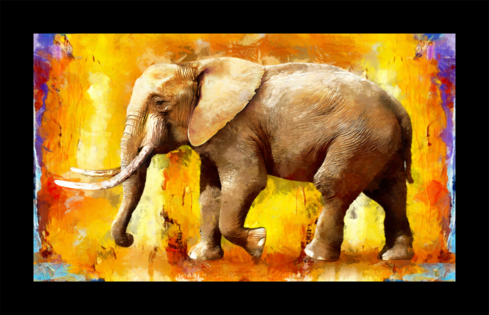 Arte della parete di vetro Elefante