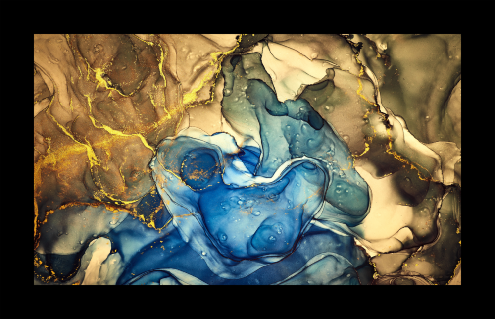 Arte della parete di vetro Blu oro